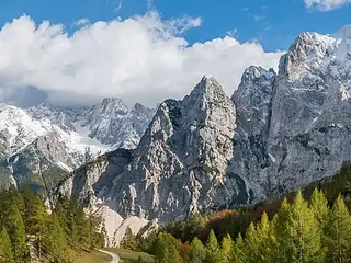 Bergtoppen van de Julische Alpen vanaf de Vršičpas